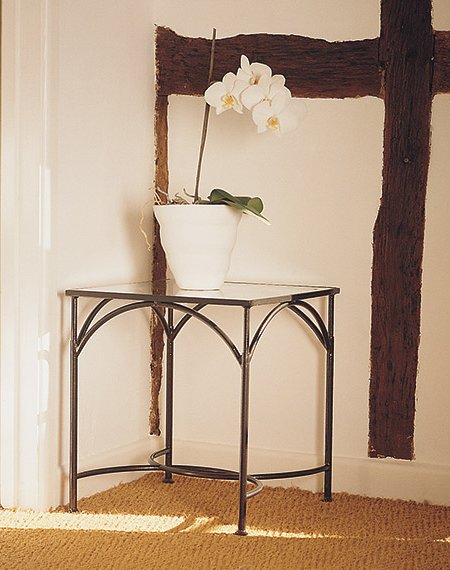 Side Table with Glass Top