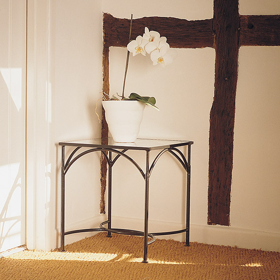 Side Table with Glass Top